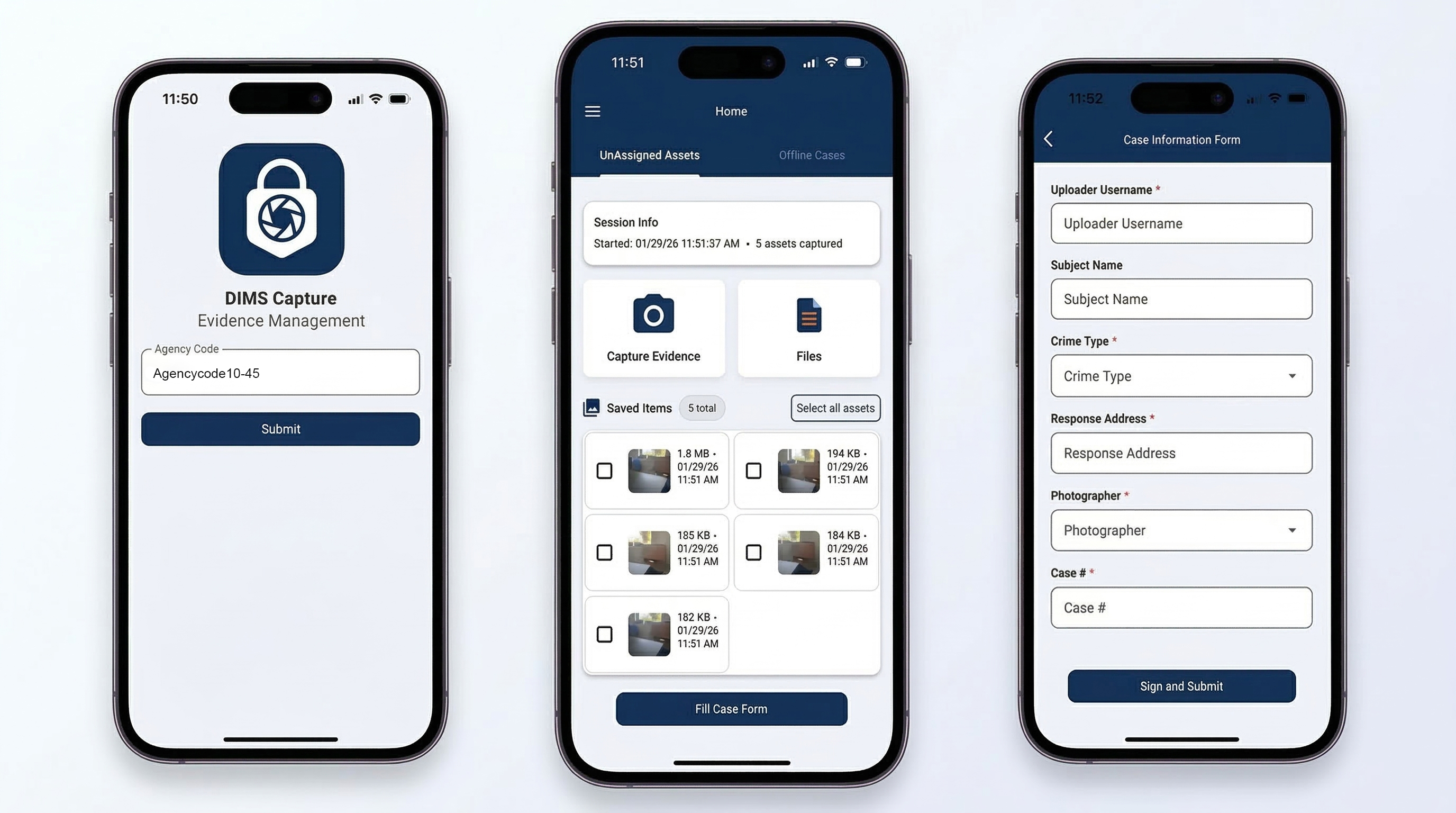 DIMS Mobile App Interface